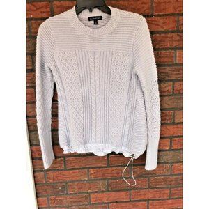 Banana Republic Wool Sweater XS Pullover Cardigan Drawstring Bottom Mohair Blue